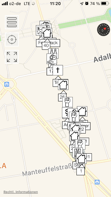 Map of Oranienstaße, Berlin. Map of the game What game is being played here?